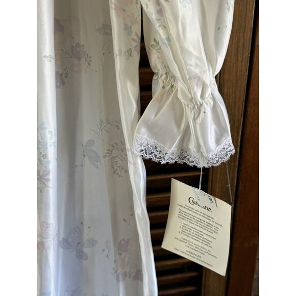 Vintage Barbizon Cuddleskin Lilac Nightgown Santin Cotton Size Lg NEW w tags3083 - Picture 5 of 14